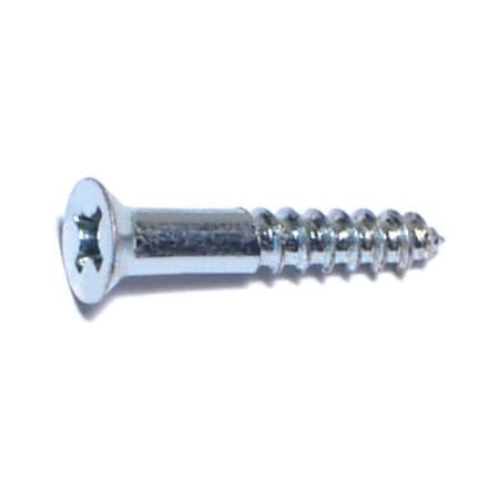 Midwest Fastener Wood Screw, #5, 3/4 in, Zinc Plated Steel Flat Head Phillips Drive, 100 PK 02530